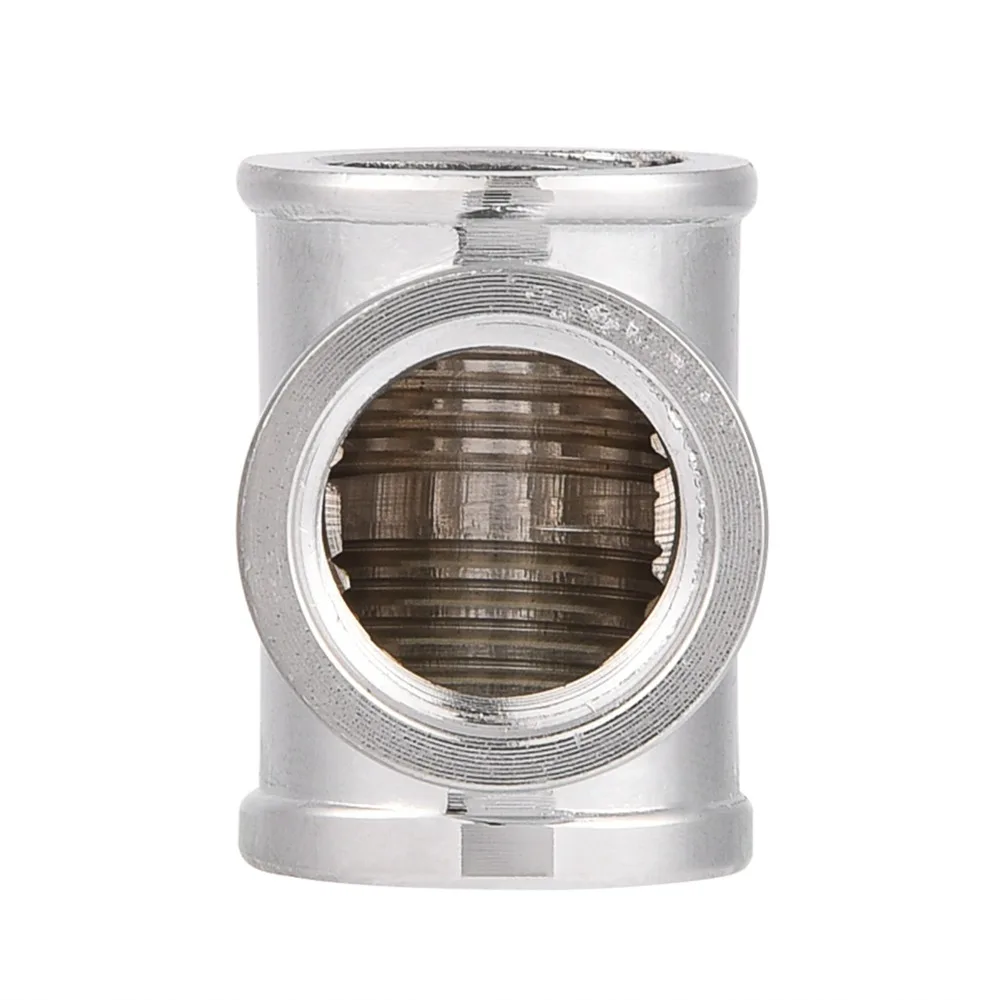 durable G1/4 Thread T Shape Fitting Silver 3 Way Water Cooling Fitting Leak Proof PC Cooling Accessories Cooling System