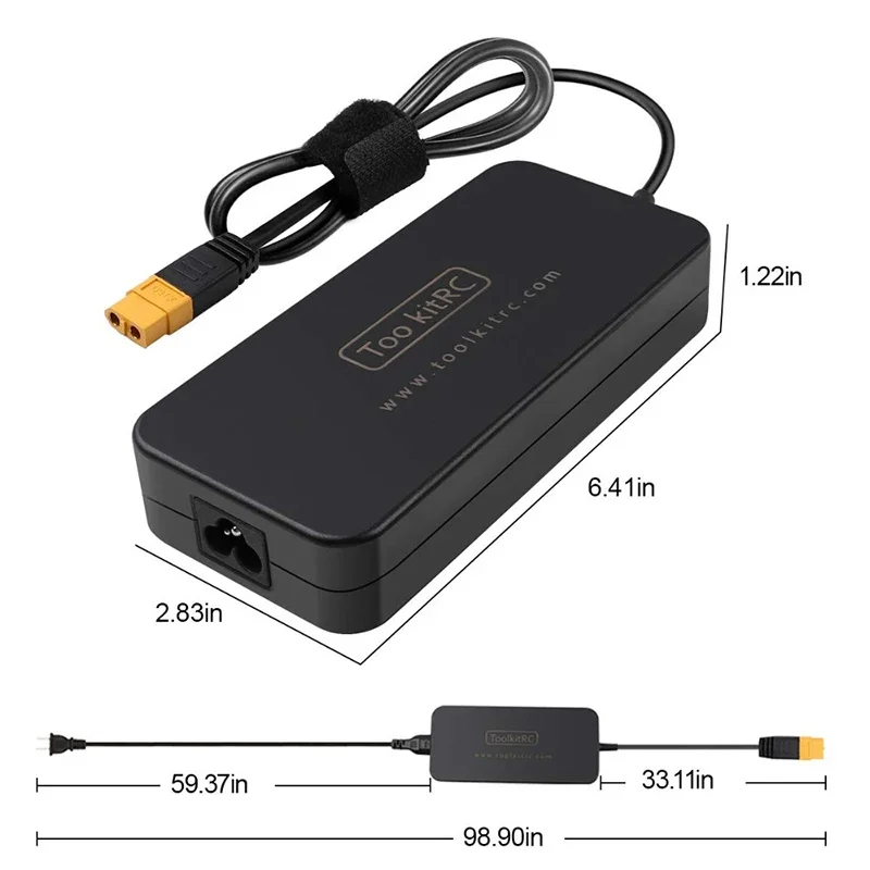 ToolkitRC ADP200 200W 19.5V 10.3A Charging Pwer Supply XT60 Interface Power Adapter Compatible with ISDT Q6 T6 T8 M6 M9 charger