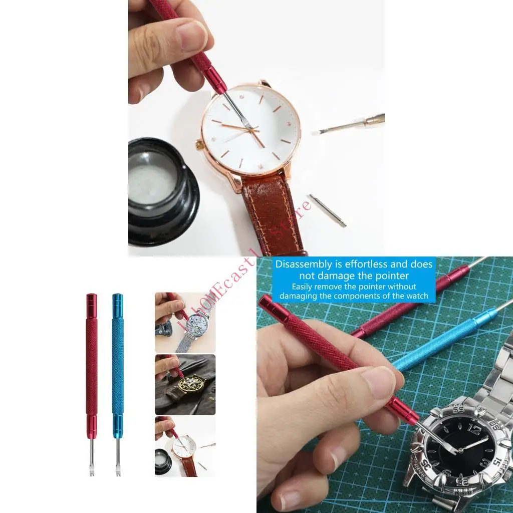 63HF Aluminum Handle Watch Hand Extractors Set Carbon Steel Blade Sturdy Repair Instrument
