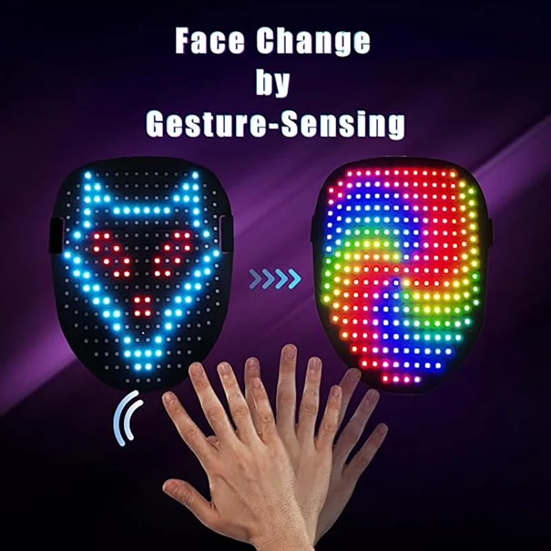 قناع LED مع مستشعر للإيماءات، - مراجعة Led Purge Mask Halloween وسعره