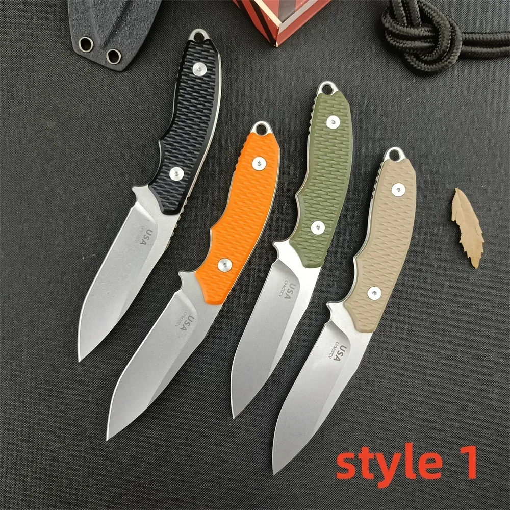 Hinderer Combat Rescue Fixed Blade Knife D2 Blade G10 Handles Protable Tactical Knife Safety Adventure with Sheath EDC Multitool