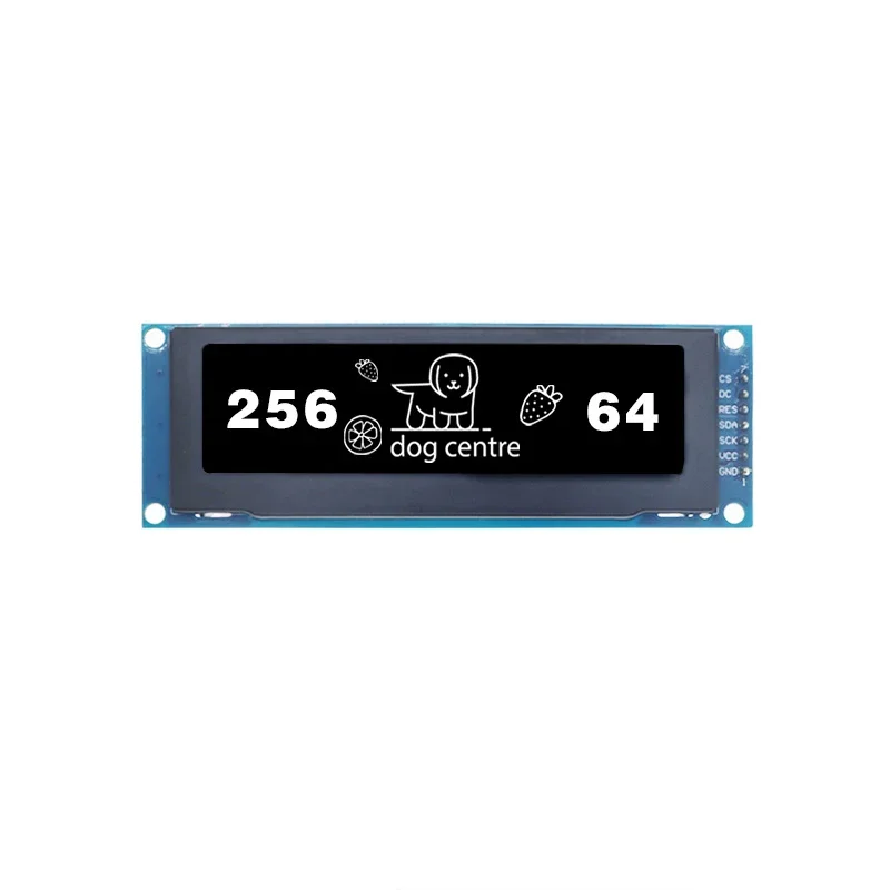 Módulo de exibição OLED, exibição serial, 256x64, interface SPI de 7 pinos, SSD1322, 3,12"