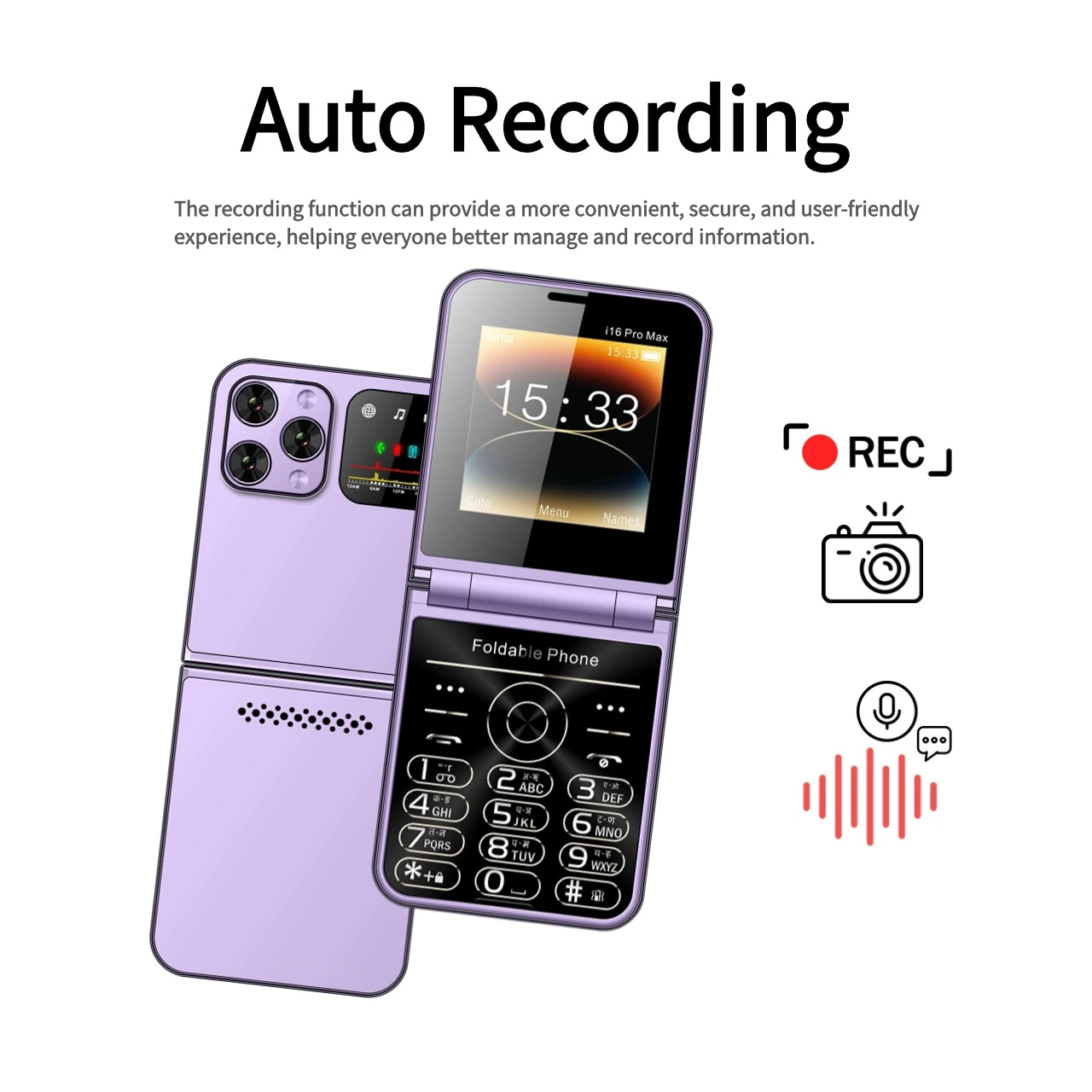 Nice Girl's Flip Push-Button Mobile Phone Four 4 Sim Quick Call Blacklist Low Radiation Torch Portable Pocket Thin Cellphone