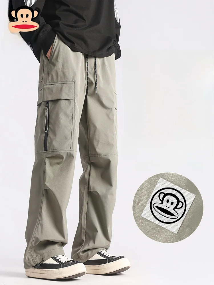 

Рабочие брюки PaulFrank в американском ретро-стиле, мужские модные брендовые свободные прямые брюки, длинные брюки на весну, повседневные брюки