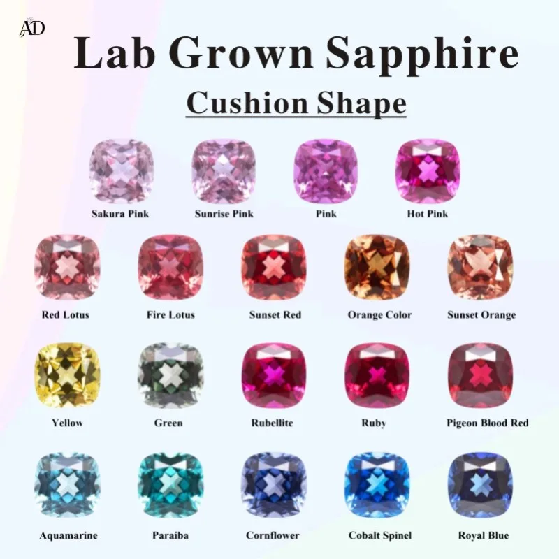 

Lab Grown Sapphire Cushion Shape for DIY Jewelry Making The Main Materials of Rings and Necklaces Selectable AGL Certificate