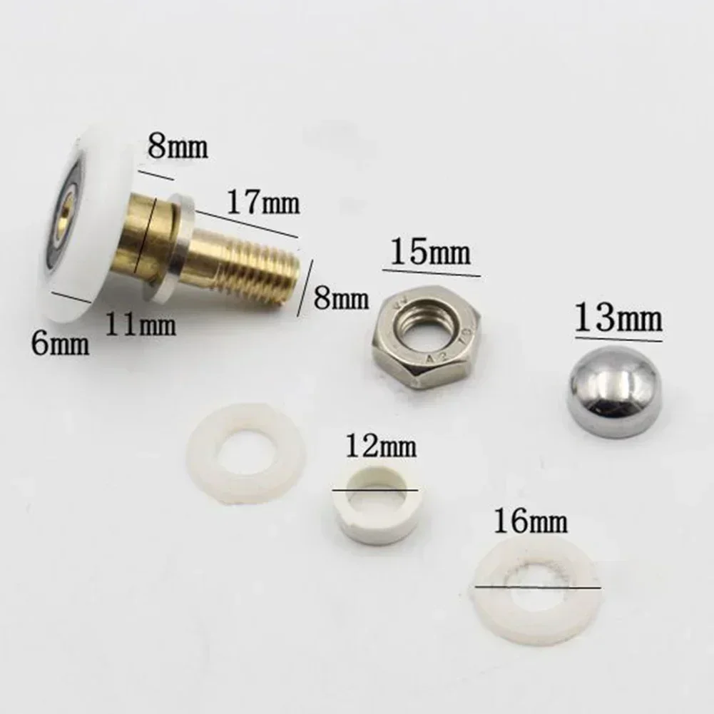 4PCS 20/23/25/27/28mm Diameter Shower Glass Sliding Door Hanging Wheel Roller Bathroom Sliding Cabinet Eccentric Pulleys