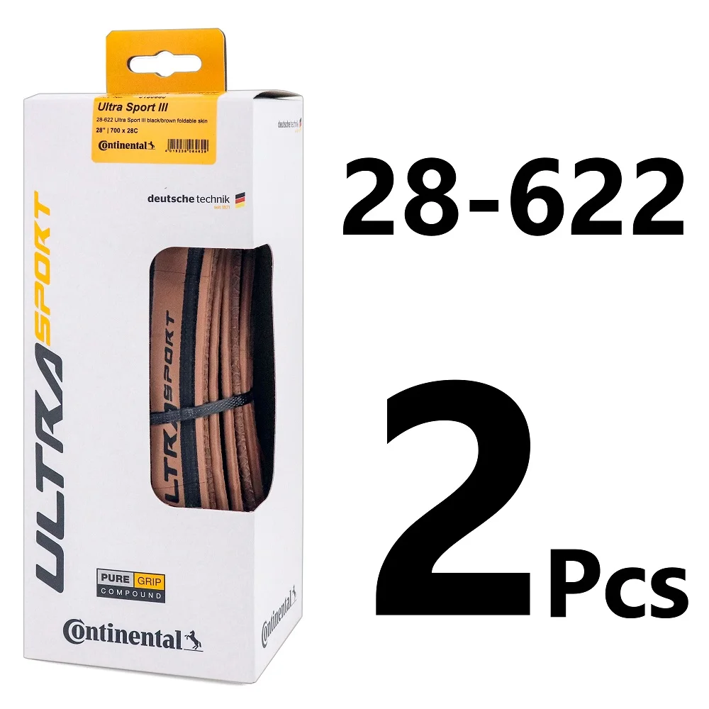 Continental Ultra Sport III 700x28 Black Brown Folding PureGrip 3