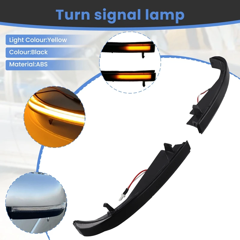 Car Rearview Mirror LED Dynamic Turn Signal Light Indicator Lamp Blinker Lights For LADA Priora 2008-2018