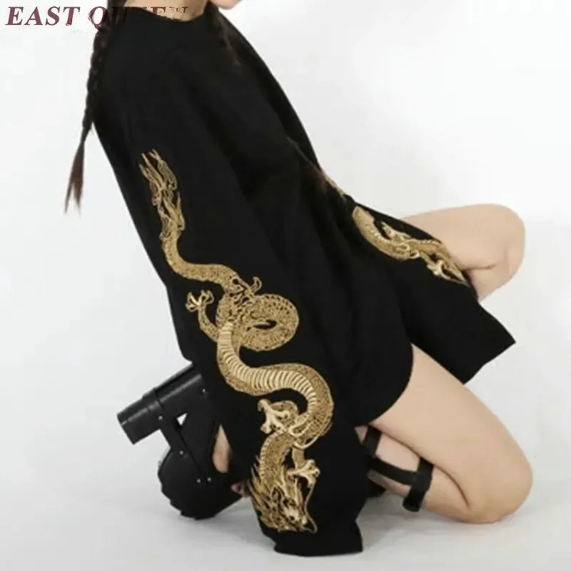 سترة نسائية صينية على شكل تنين سترة هاراجوكو عرقية فايون ربيع 2026 ملابس هانفو التقليدية للسيدات