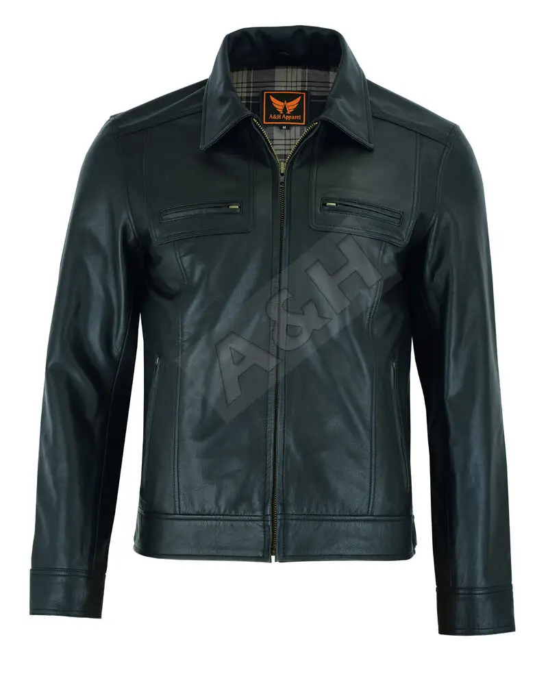 Men's Leather Jacket Black Classic Genuine Upper Garment Cowhide Motorcycle Fashion Trend In Europe and America