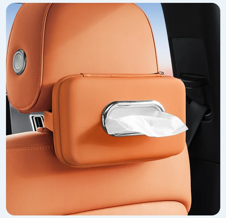 Premium Leder Auto-Taschentuchhalter für die Rückenlehne, Serviettenspender für die Armlehne, universeller Organizer für Papierhandtücher im Auto – Detail 15