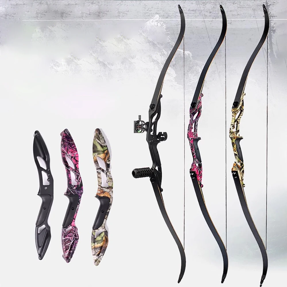 Hunting Archery Bow F179 56 Inches 30 - 50 Lbs Alloy FPS 170-190 Recurve bow Black / Camo / Purple For Crossbow for shooting