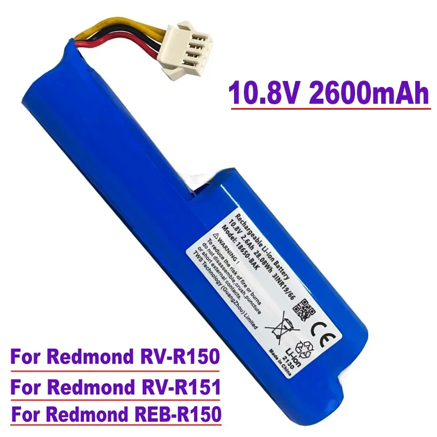 

For Redmond RV-R150.Redmond RV-R151.Redmond Reb-R150.11.1V robotic vacuum cleaners 10.8 V and 2600 mAh rechargeable batteries