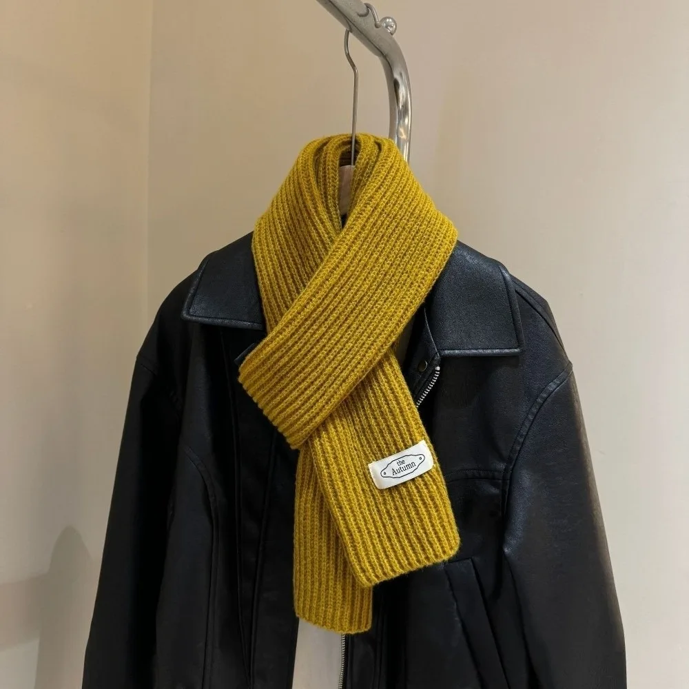 

Новый вязаный теплый шарф для шеи, холодостойкий теплый вязаный шарф, однотонные ветрозащитные шарфы, нагрудник, подарок