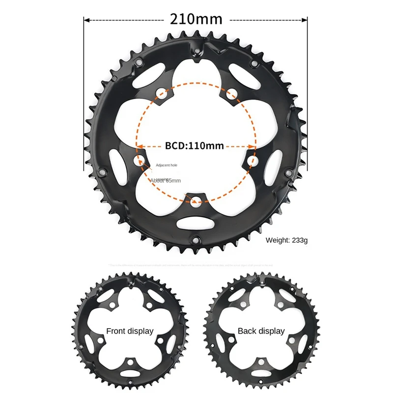 Road Bicycle Crankset 53 50 39 34T Gear Universal Bicycle BCD130 110 Disc Repair Parts