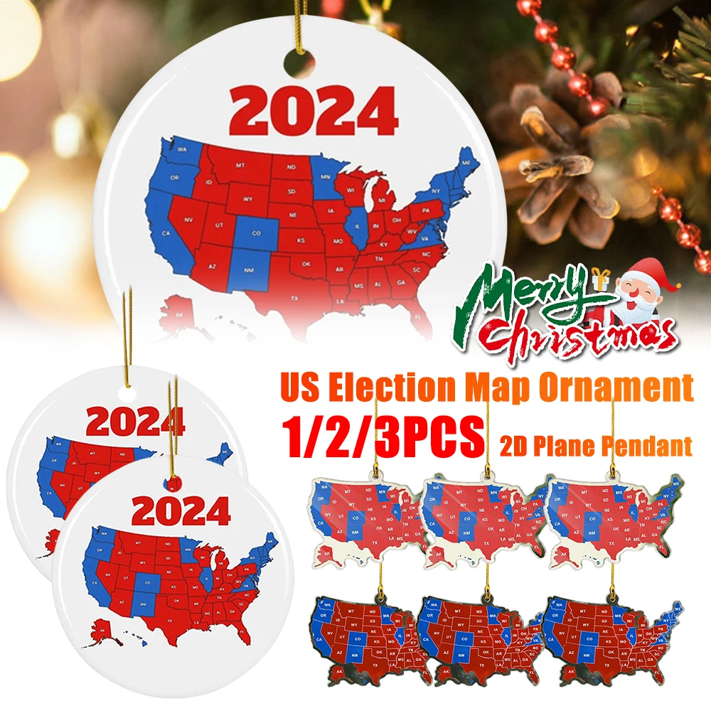 Election Map Christmas Ornament Acrylic Presidential Election Map President Won Again Election Ornament Christmas Tree Ornament