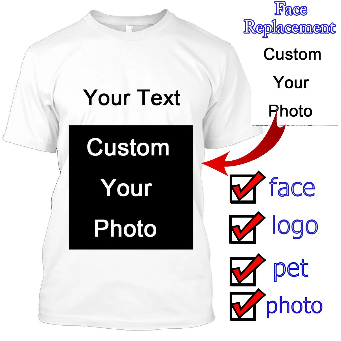 

Мужские футболки с настраиваемым текстом, логотипом для домашних животных, персонализированные летние повседневные топы «сделай сам», футболки унисекс с 3D принтом
