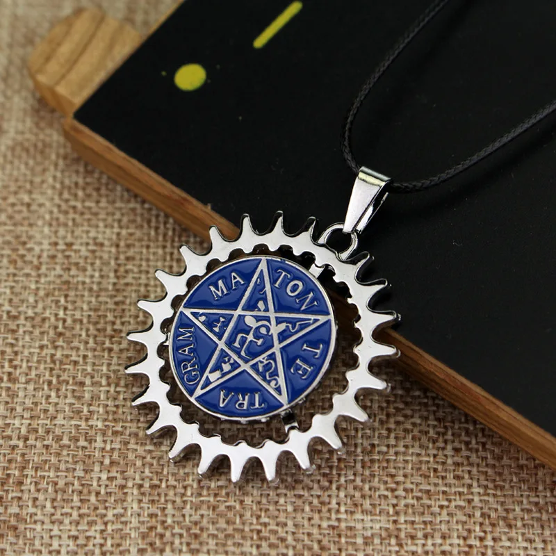 1PCS Sebastian Michaelis Demon Pentagram Necklace Anime Fashion Jewelry Cosplay Costumes DIY Props Gifts for Halloween Party