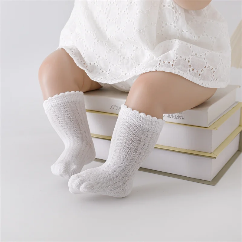 Lawadka 3Pairs/lot Newborn Socks For Baby Girls Lace Ruffle Summer Thin Toddler Children\'s Girls Socks White Princess Kids Sock