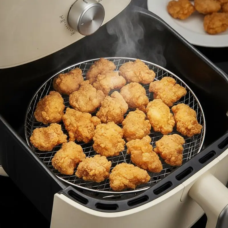 Air Fryer Rack Stackable Stainless Steel Grilling Rack Multi-Purpose Grill Basket Tray for Baking Roasting Home Kitchen Use