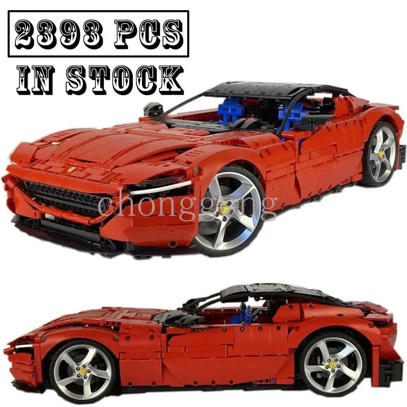 New MOC-123054 Daytona Roma Supercar Fit 42143 Classic Super Racing Sport Cars Model Bricks Speed Champion Kid Birthday Gifts