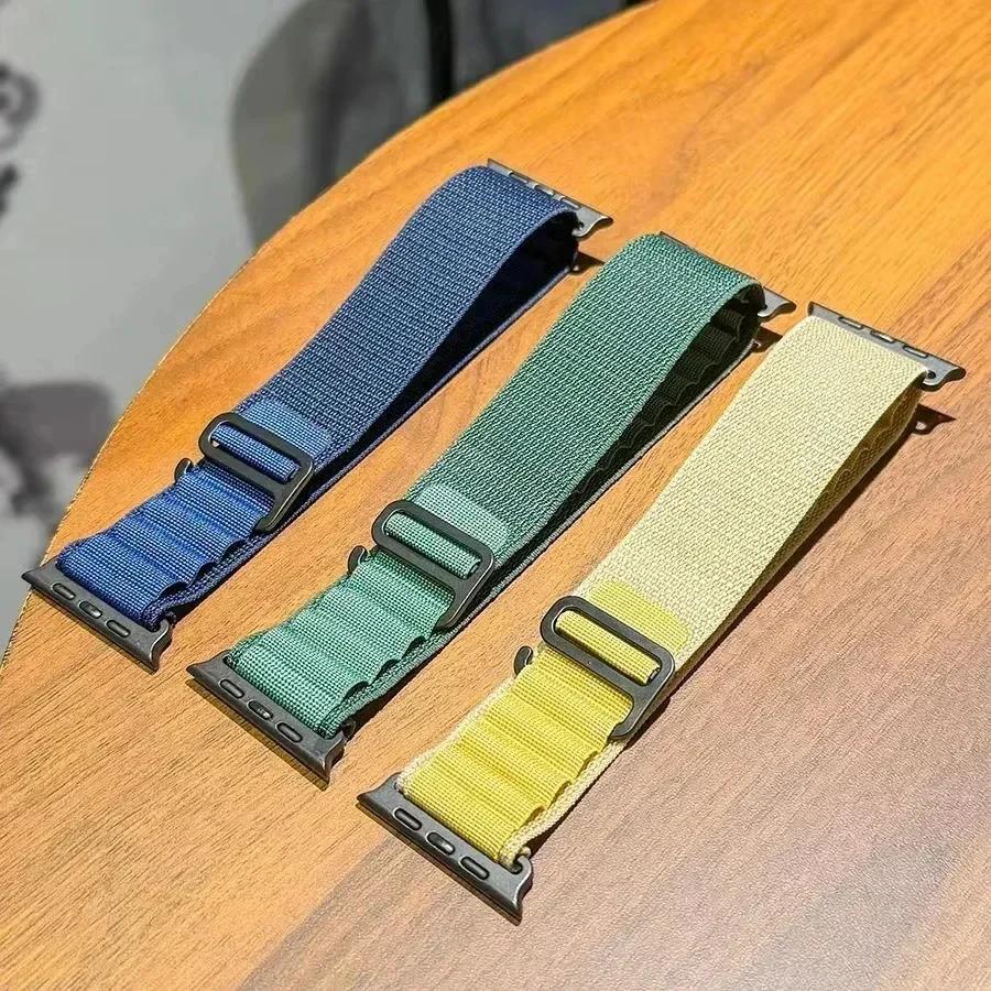 Ремешок с альпийской петлей для Apple Watch Band 44 мм, 40 мм, 49 мм, 45 мм, 41 мм, 46 мм, 42 мм, нейлоновый браслет Iwatch Ultra 2 Series 10 9 3 6 7 8 SE