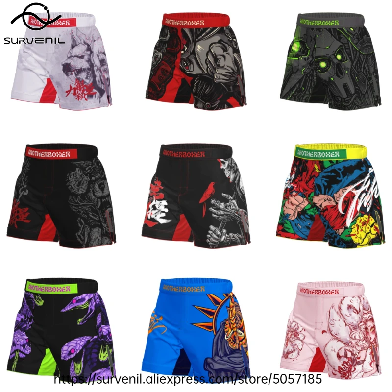Premium Quick Dry MMA Shorts for Men Lightweight Breathable Grappling Shorts No Gi BJJ Muay Thai Training Shorts Elastic Waist