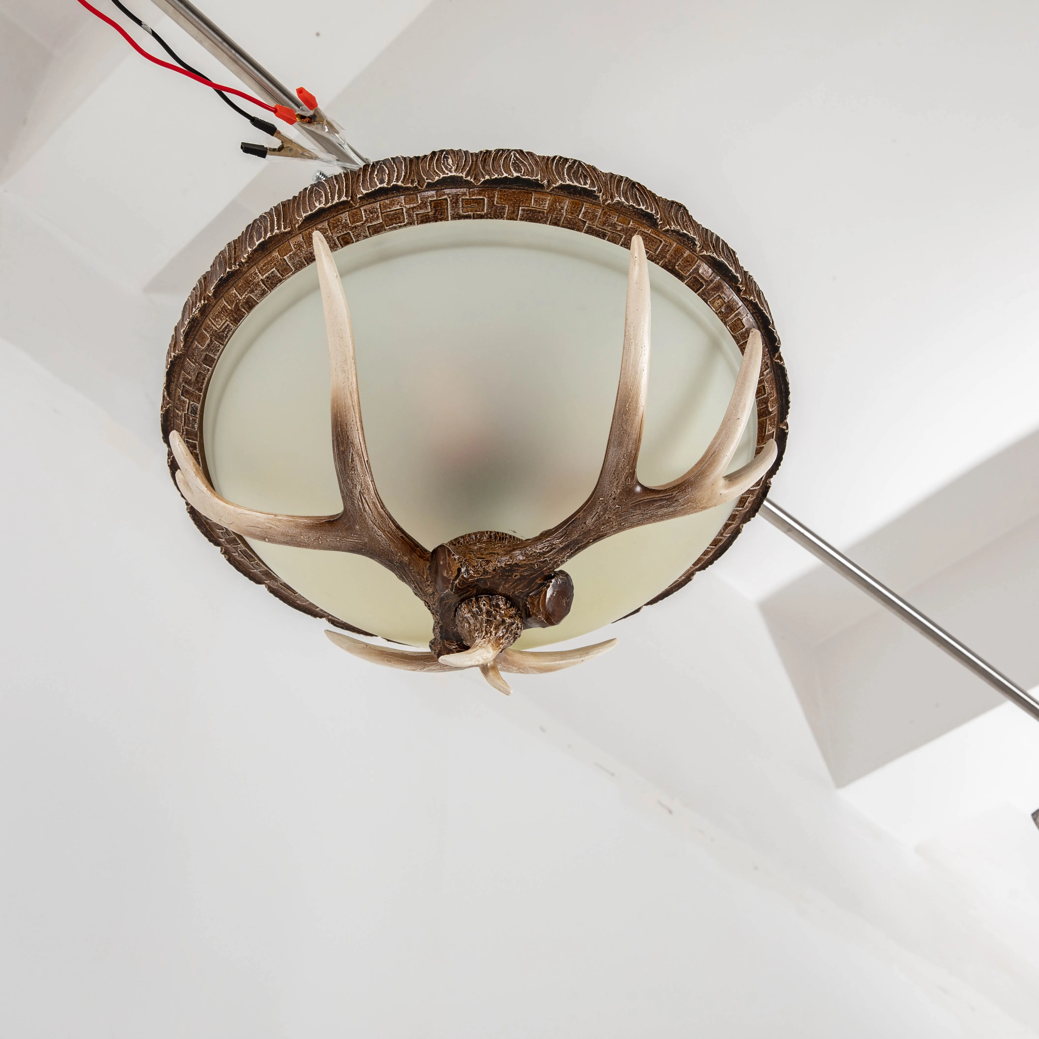 Deer Horn Rustic Chandelier Lodge Retro Resin Antler Pendant Lamp Ceiling Light