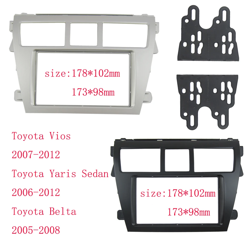 

2din 6.2/7 Inch Car Frame Fascia Adapter Android Radio Dash Fitting Panel Kit For Toyota Vios Belta Yaris Sedan 2006-2012