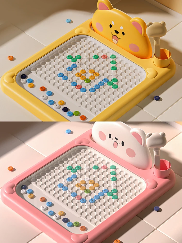 لوحة رسم مغناطيسية كرتونية مع دليل نمط وقلم لوحة فنية للقلم التفاعلي قابلة لإعادة الاستخدام لعبة ألغاز التعليم المبكر #4