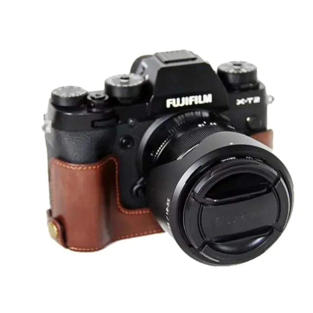 Vintage Video Camera case half bag for Fujifilm fuji XT2 XT-2 XT3 XT-3 Digital camera High quality Bottom camera bag skin