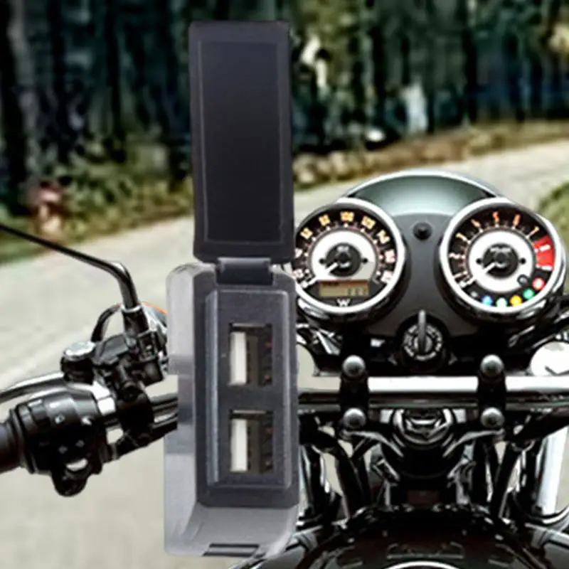 Carregador usb para guidão de motocicleta, carregador de celular para motocicleta, à prova d'água, portas duplas, soquete para prazo de equitação, carga rápida