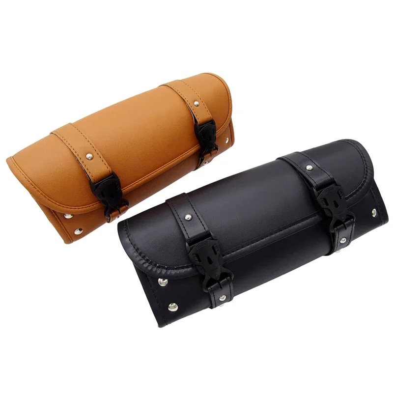 

Motorcycle Saddle Bags PU Leather Front Forks Tool Bag Side Storage Pouch Luggage Bag For Harley Davidson For Honda