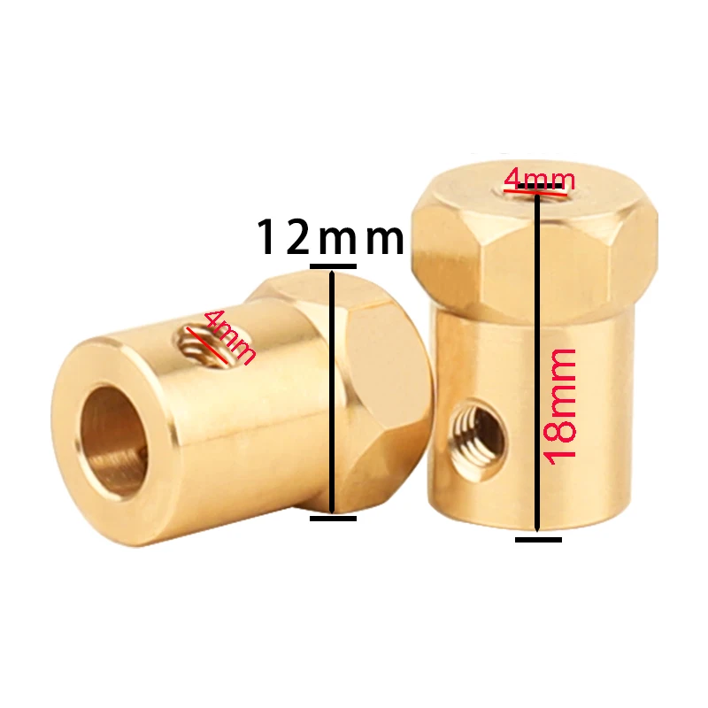 4PCS Weighted Brass Hex Wheel Hub Adapter 5mm To 12mm For MN 1/12 WPL 1/16 RC Crawler Car Off Road Upgrade Spare Parts