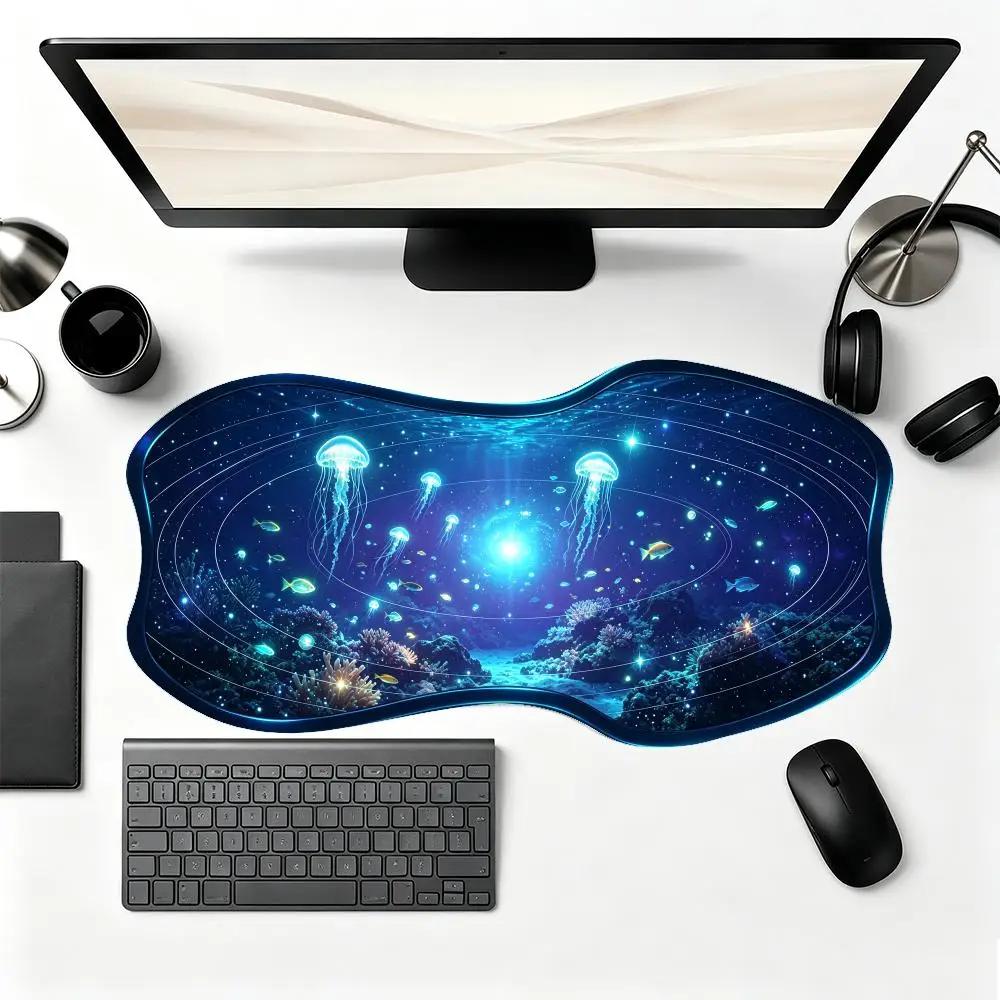 Special Shaped Deep Sea Blue Whale Gaming Mouse Pad Thick Rubber Smooth Glide Creative Ocean Style