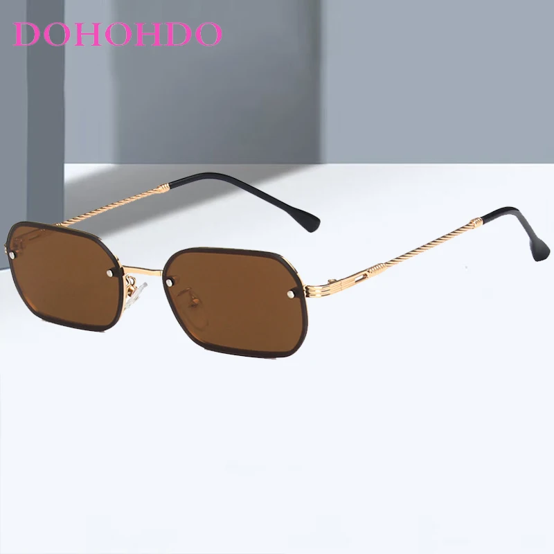 

Punk Rivets Small Oval Frame Metal Leg Sunglasses For Women Men Luxury Brand Designer Travel Drive Shades Female UV400 Lentes