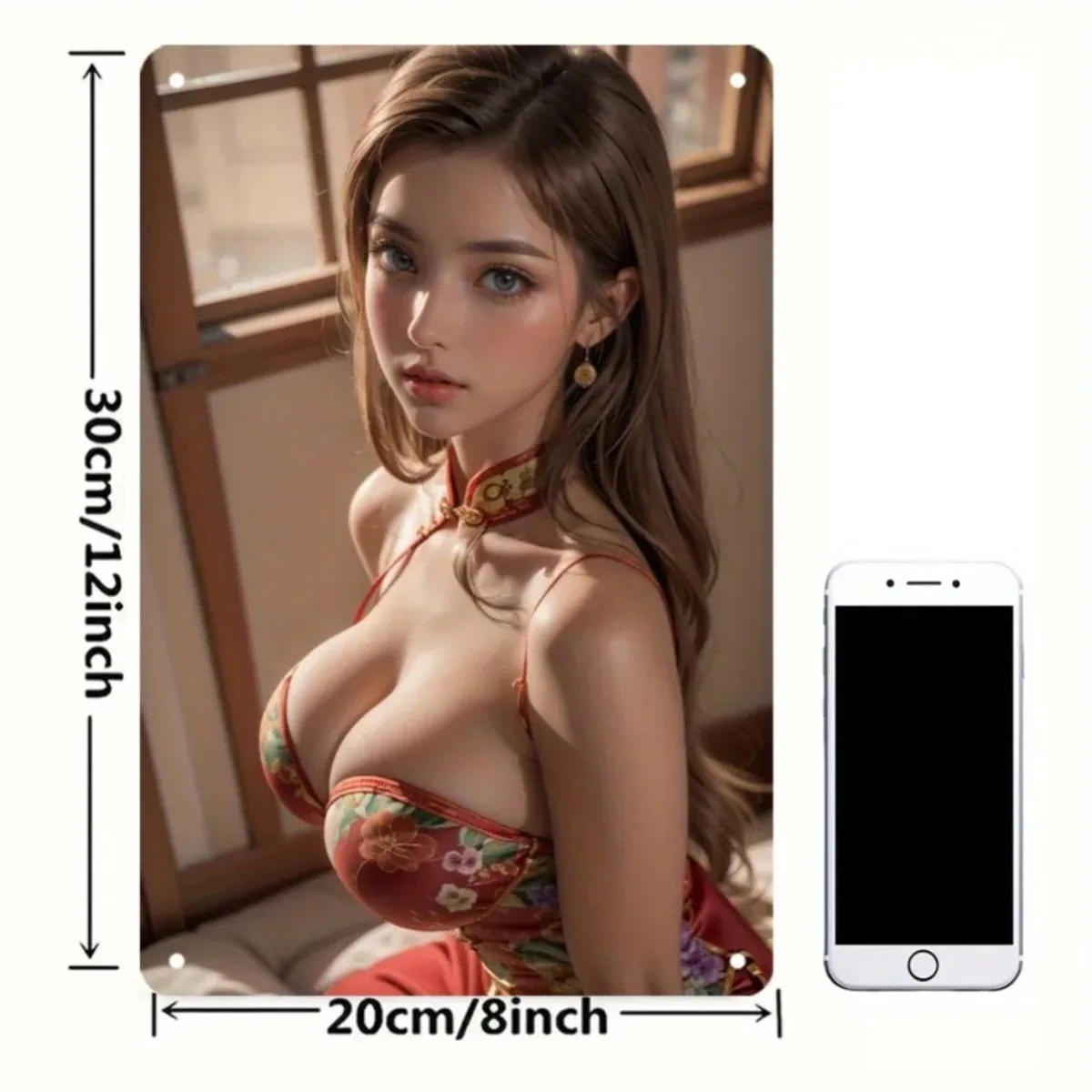 خمر جدار معدني الفن 8x12 بوصة الأزهار الطوب الملمس الرجعية ديكور المنزل هدية #3