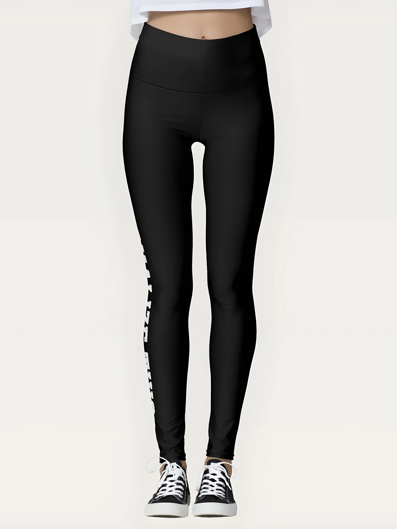 Side English Screen Printed Pants Leggings High Waist Elastic Solid Yoga Leggings Jogging Quick Push Up Pants Purchasing Agent