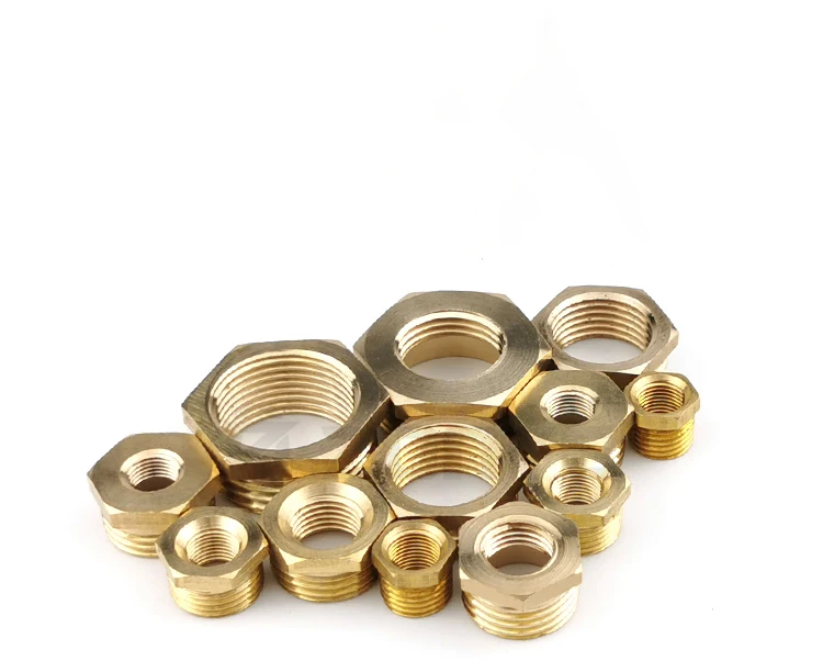 Brass Hex Bushing Reducer Pipe Fitting 1/8 1/4 3/8 1/2 3/4 F to M Threaded Reducing Copper Water Gas Adapter Coupler Connector