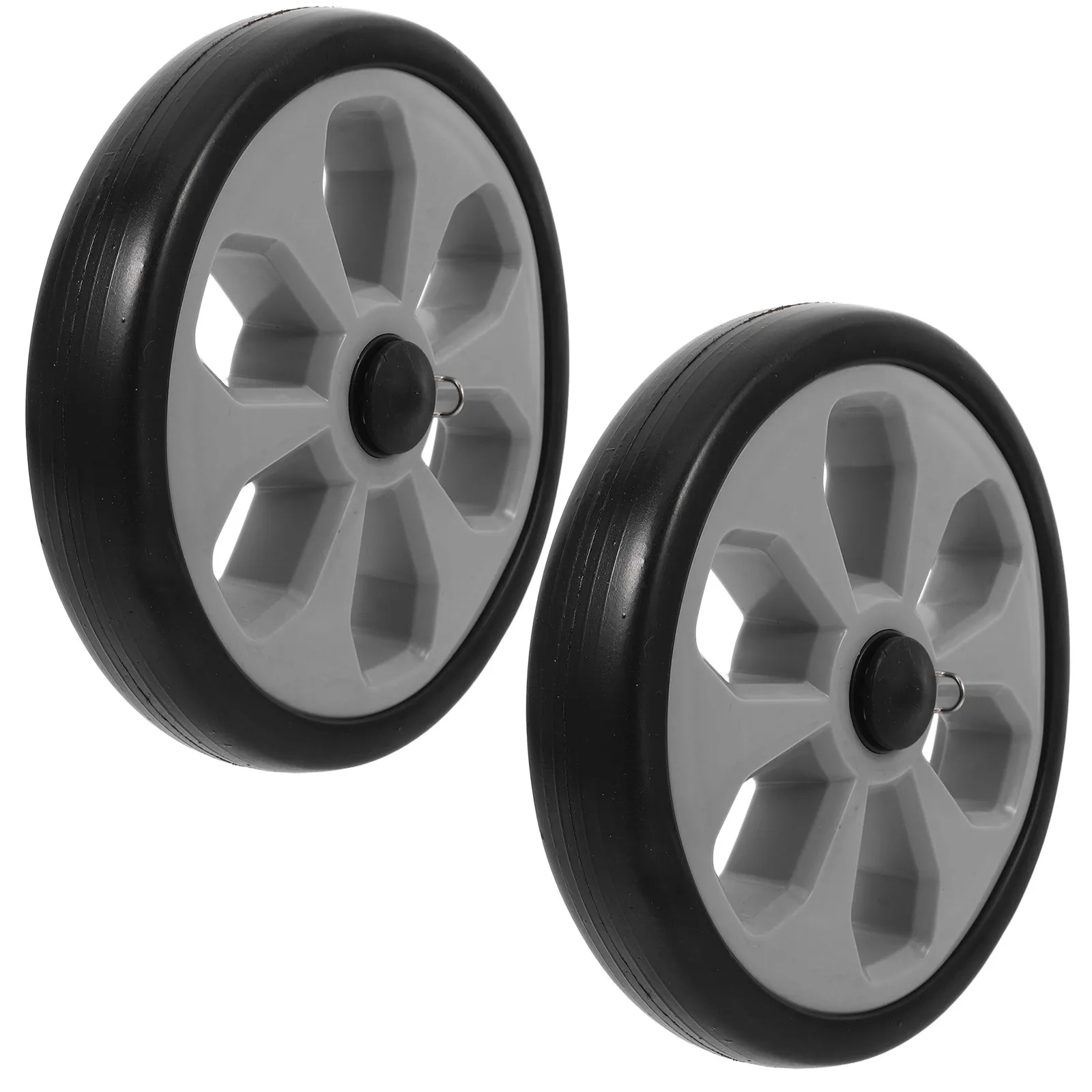 2Pcs Foldable Shopping Cart Wheels Heavy Duty Plastic Replacement Smooth Rolling Utility Trolley Grocery Cart Basket Wheels