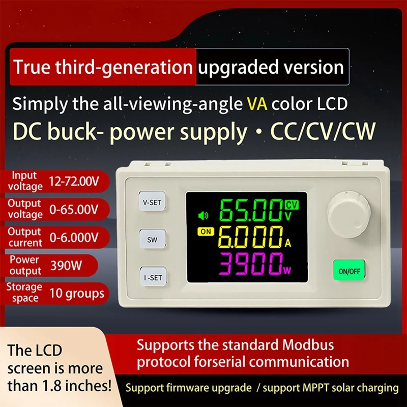 New XY6506X CNC Adjustable DC Regulated Power Supply Constant Voltage & Current 65V 6A 390W Step-Down Module