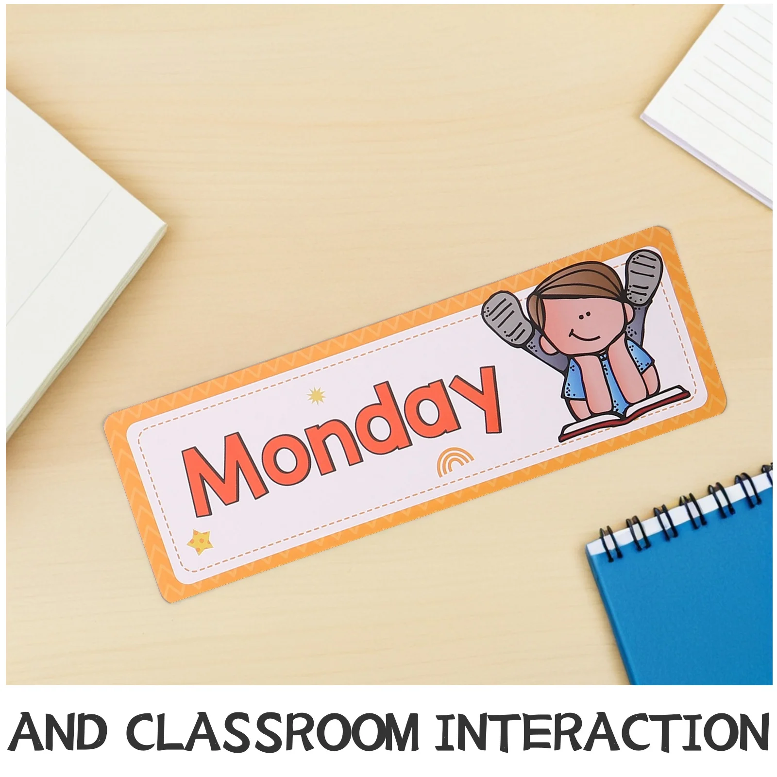 แฟลชการ์ดภาษาอังกฤษ 8 ชิ้น วันในสัปดาห์ สำหรับการเรียนรู้คำศัพท์ พกพาสะดวก เหมาะสำหรับเด็กเล็กและเด็กก่อนวัยเรียน