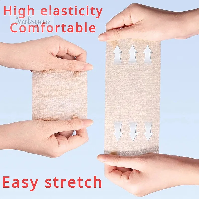 First Aid Tool Disposable Self Adhesive Elastic Bandage 5cm x 4.5m Gauze Tape for Wrist Ankle Support Tattoo Wrap