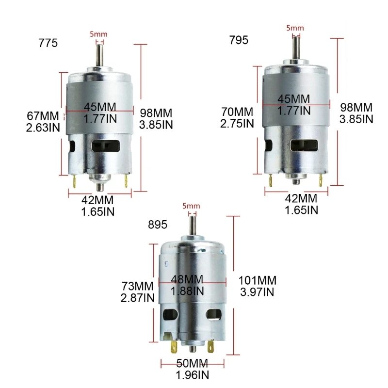 DC12-24V 775 795 895 มอเตอร์ความเร็วสูงแรงบิดขนาดใหญ่มอเตอร์แบริ่งบอลคู่ Drop Shipping