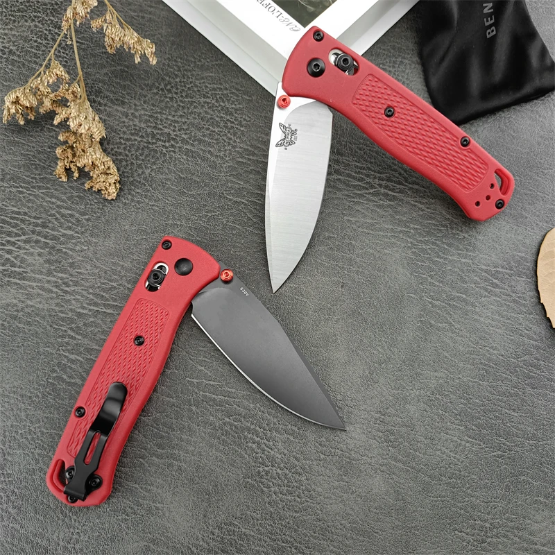 Carry a small knife BM535 with you, tactical hunting nylon fiberglass handle camping rescue 440C blade EDC folding knife