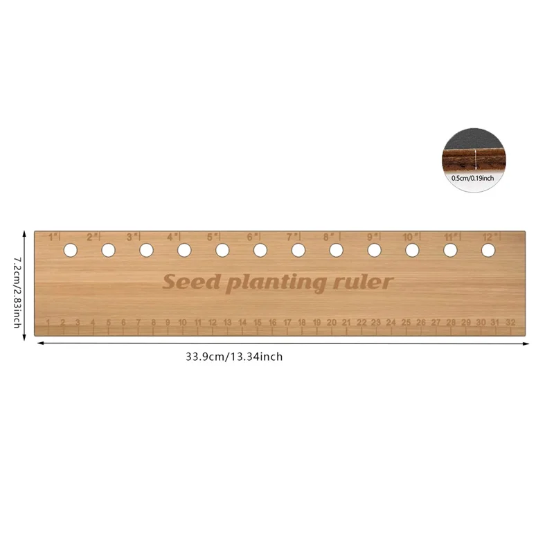 New Outdoor Seed Planting Ruler For Sowing Wooden Gardening Tools Vegetable Plot Measuring Sowing Distance Hand Tool