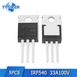 5pcs IRF540 Transistor 540 IRF540PBF TO220 MOSFET MOSFT FETs 100V 33A TO-220 Field Effect Transistors Set Electronic Component