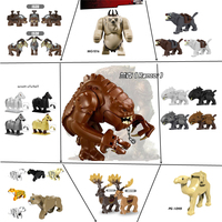 Magic Middle Series Animal Mount Elk Boar Wolf Building Blocks Creative Space War King Of Monster Bricks Toys For Kids Xmas Gift
