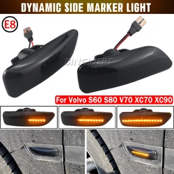 2pcs LED Fender Side Marker Light For Volvo S60 V70 S80 XC70 XC90 Sequential Dynamic Flowing Turn Signal Blinker Repeater Lamp