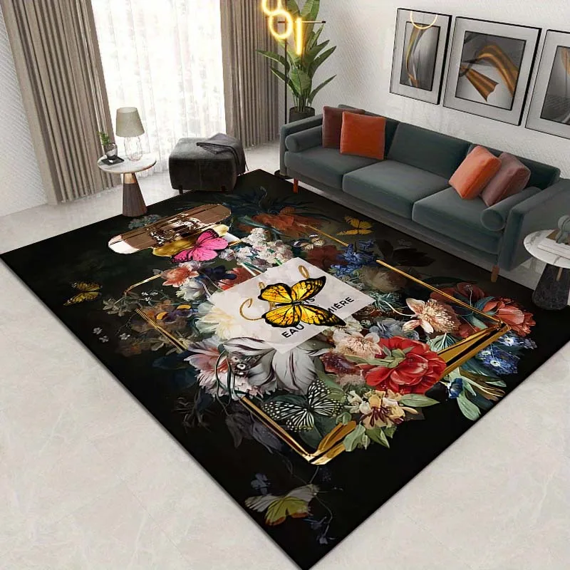 15 Sizes Perfume Bottle Pattern Rug Carpets for Bedroom Living Room Bathroom Mat Creative Door Mat Cloakroom Home Decor Outdoor